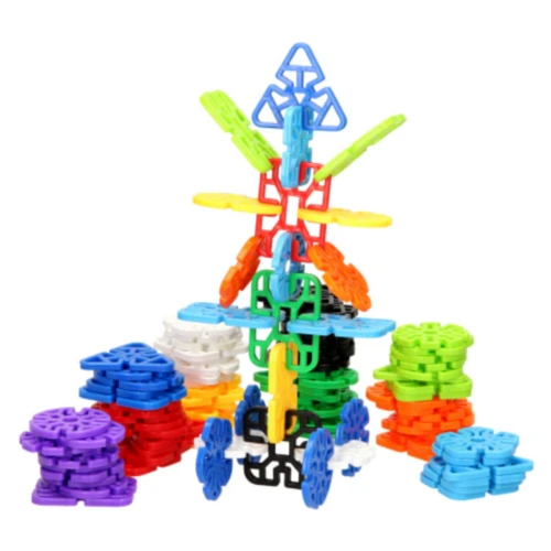 Bouwspeelgoed - Bouwrietjes In Opbergbox: Geometrie Sneeuwvlokken, 100 St. - Afbeelding 3