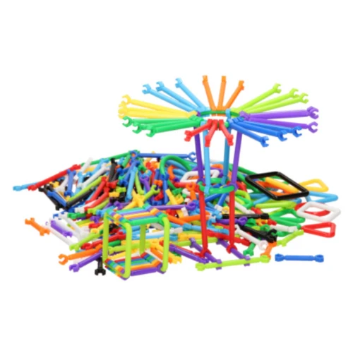 Bouwspeelgoed - Bouwset Bouwstaafjes En Vormen In Opbergbox, 320 St. - Afbeelding 2