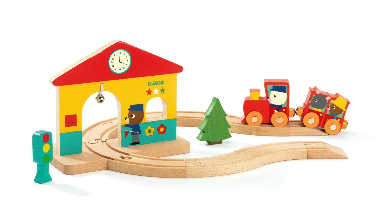 Djeco Djeco Treinbaan - Houten Treinbaan, Minitrain, 18M+