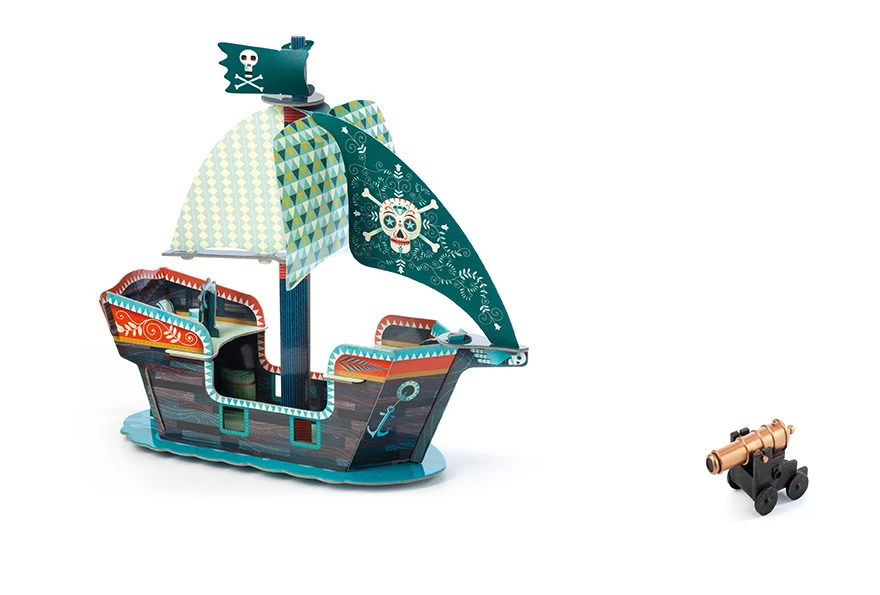 Djeco Speelfiguren - Pop To Play Piratenboot 3D - Afbeelding 2