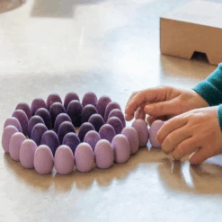 Grapat Grapat Grapat Houten Speelgoed - Loose Parts: Houten Eieren Paars, 36st. (Mandala Eggs)