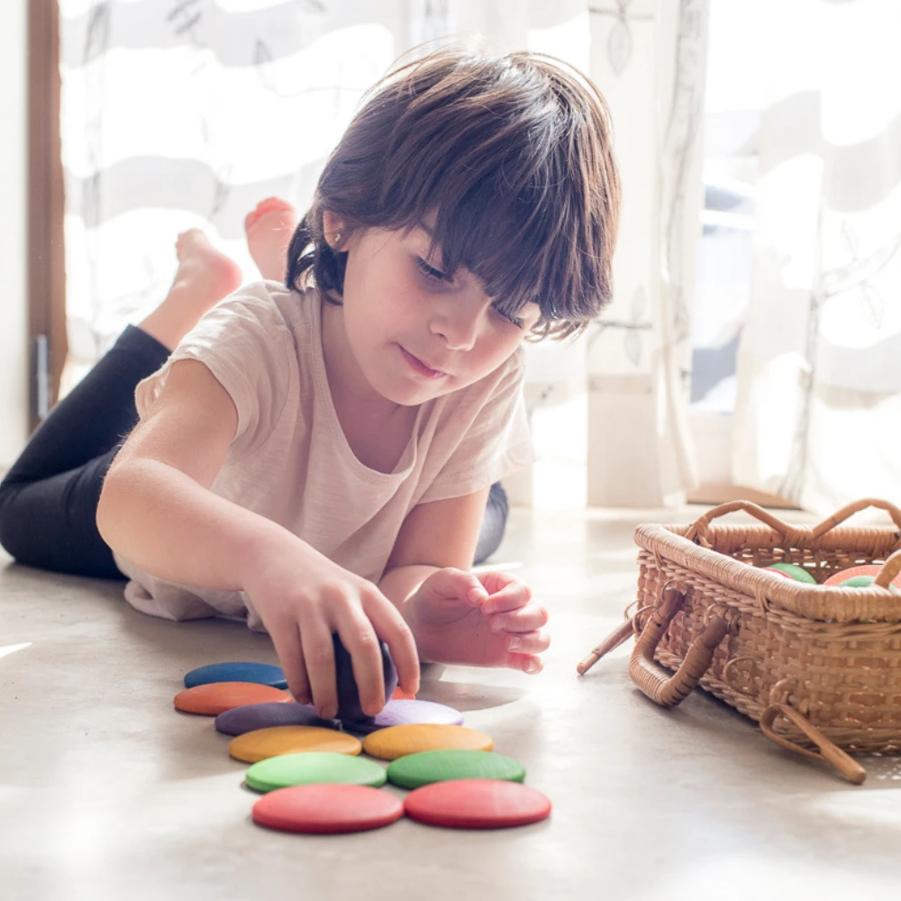 Grapat Grapat Houten Speelgoed - Houten Vormenset Rond, 30st. (Round) - Afbeelding 3