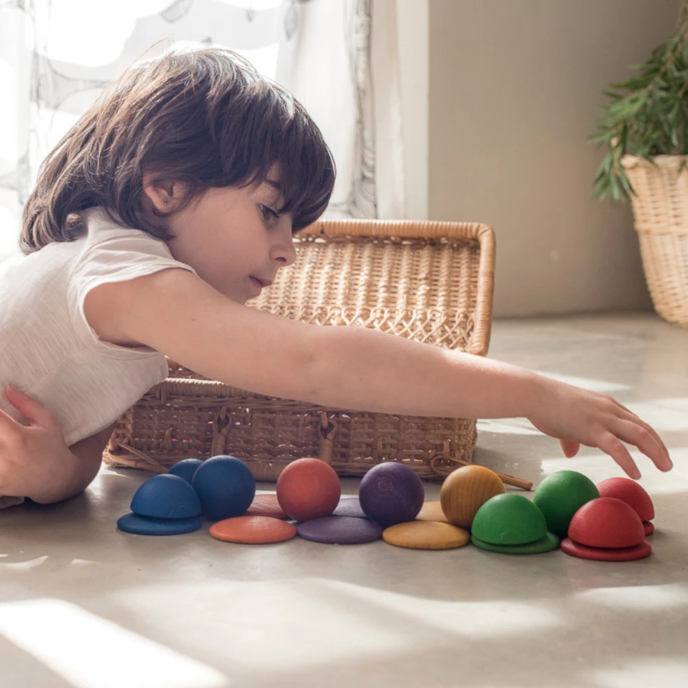 Grapat Grapat Houten Speelgoed - Houten Vormenset Rond, 30st. (Round) - Afbeelding 4