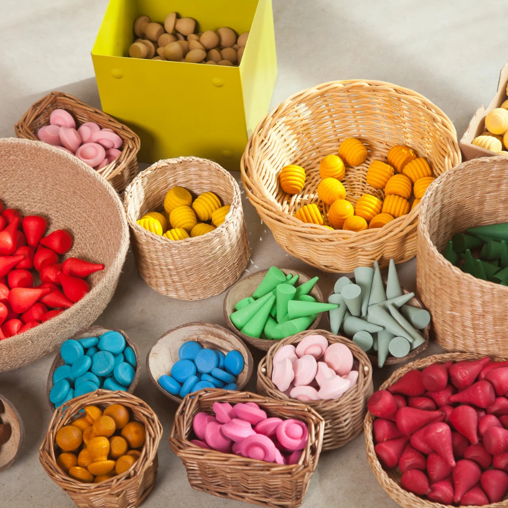 Grapat Grapat Loose Parts: Houten Bloemen Roze, 36st. (Mandala Flower) - Afbeelding 3