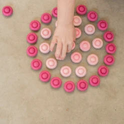 Grapat Grapat Loose Parts: Houten Bloemen Roze, 36st. (Mandala Flower)