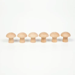 Grapat Grapat Loose Parts: Houten Paddenstoelen, 6st. (Mushrooms)
