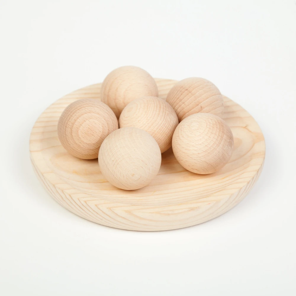 Grapat Houten Ballen Naturel, 6st. (Balls X 6)