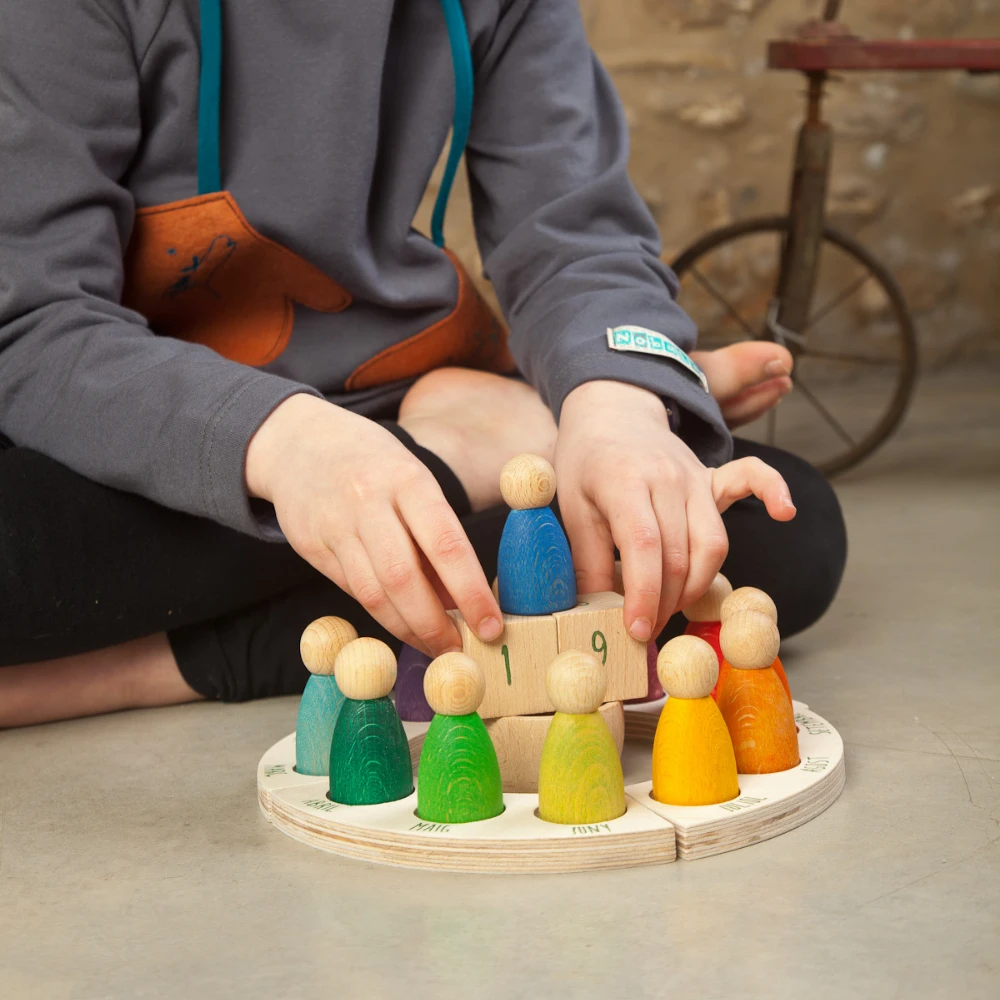 Grapat Houten Jaarring (NL) Incl. Houten Nins Poppetjes (Perpetual Calendar Dutch) - Afbeelding 3