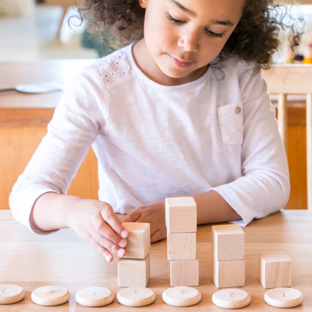 Grapat Houten Munten Met Getallen, 60st. (Coins To Count) - Afbeelding 3