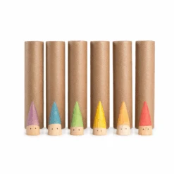 Grapat Houten Punt Poppetjes, 6st. In Koker (Baby Sticks)