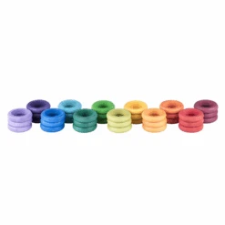 Grapat Houten Ringen Gekleurd 36st. (36 X Rings 12 Colors)