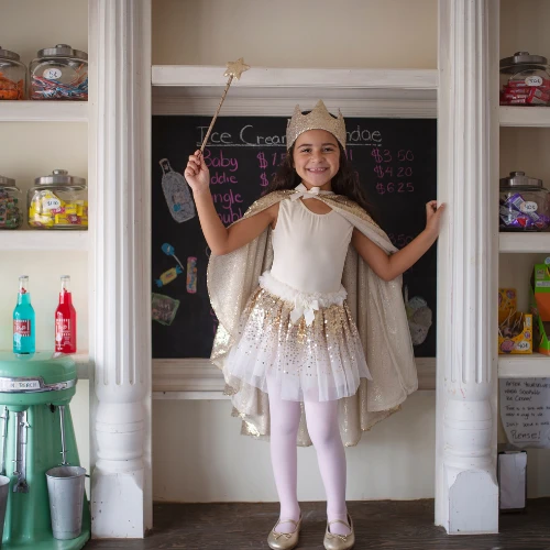 Great Pretenders Verkleedkleding - Gracious Gold Sequins Cape (4-6 Jaar) - Afbeelding 3