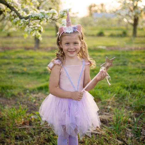 Great Pretenders Verkleedkleding - Jurk Shimmer Unicorn Incl. Haarband (5-6 Jaar) - Afbeelding 3