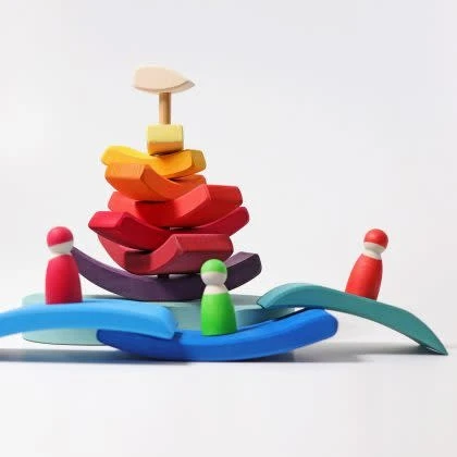 Grimms Houten Speelgoed - Stapeltoren Boot, 12-delig (boat Stacking Tower) - Afbeelding 2
