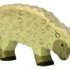 Holztiger Boerderij: schaap etend 11x2x7cm, hout