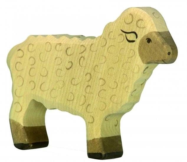 Holztiger Boerderij: schaap staand 11x2x9cm, hout