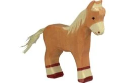 Holztiger Boerderij: veulen staand, lichtbruin 11x2x13cm, hout