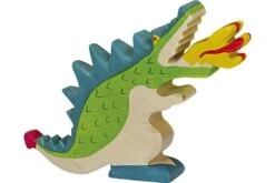 Holztiger Sprookjes en ridders: draak groen 19x3x13cm, hout