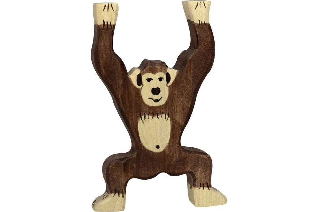 Holztiger Wildernis: chimpansee staand 9x2x13cm, hout