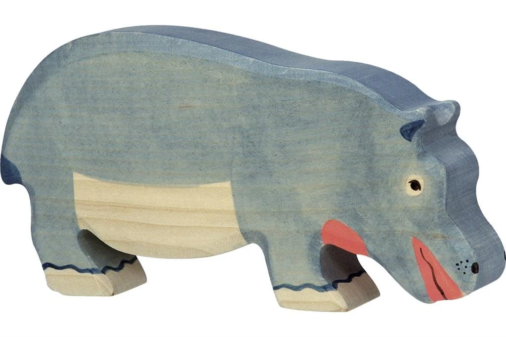 Holztiger Wildernis: nijlpaard etend 18x3x9cm, hout