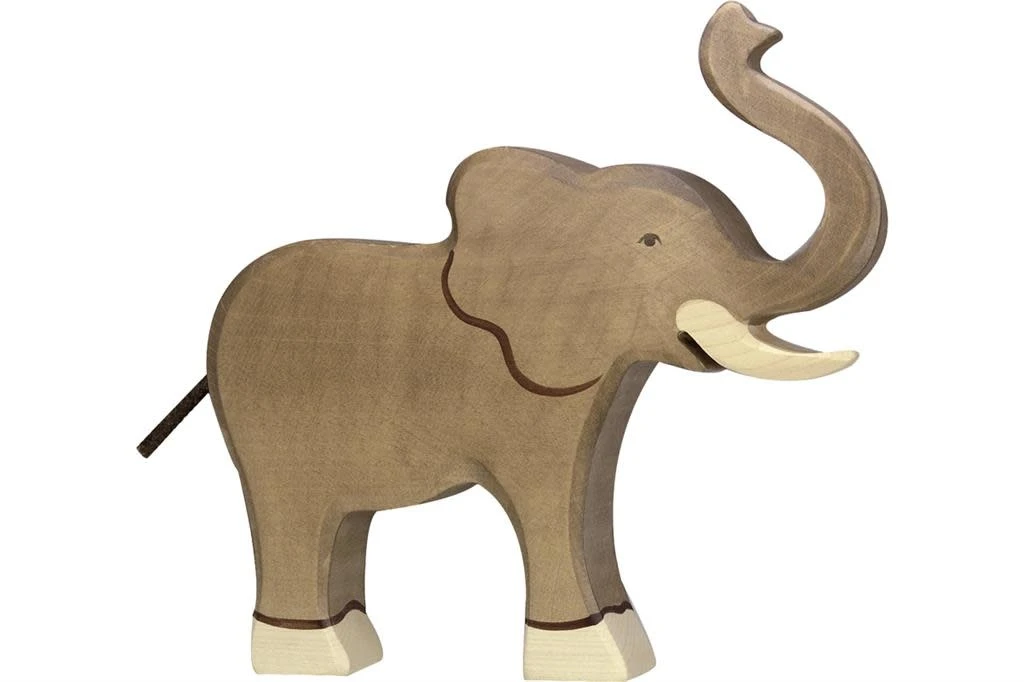Holztiger Wildernis: olifant slurf omhoog 18x3x16cm, hout