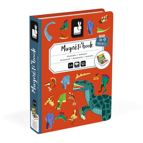 Janod Speelgoed, Magneetboek - Dinosaurus (Magnetibook)