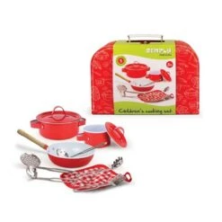 Kookset In Koffer - Rood Metaal (8-delig)