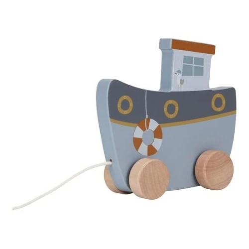 Little Dutch Houten Speelgoed - Houten Trekfiguur Boot Sailors Bay - Afbeelding 3