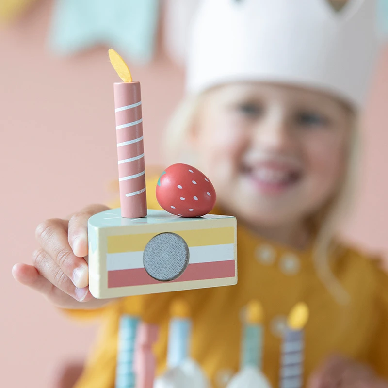 Little Dutch Houten Speelgoed - Houten Verjaardagstaart XL - Afbeelding 5