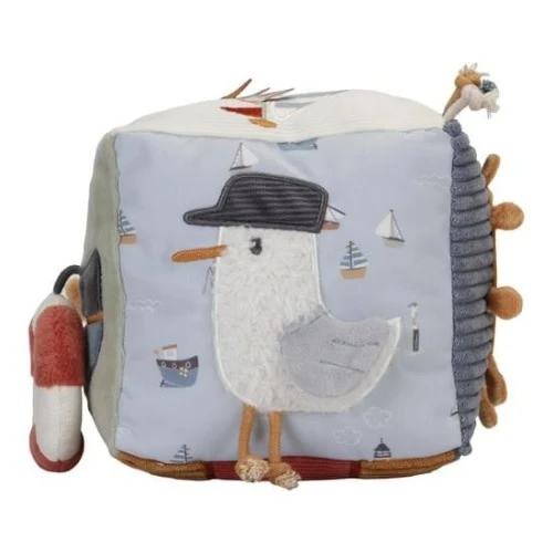 Little Dutch Little Dutch Babyspeelgoed, Zacht Speegoed - Zeevaart Zachte Activiteitenkubus (Sailors Bay) - Afbeelding 2