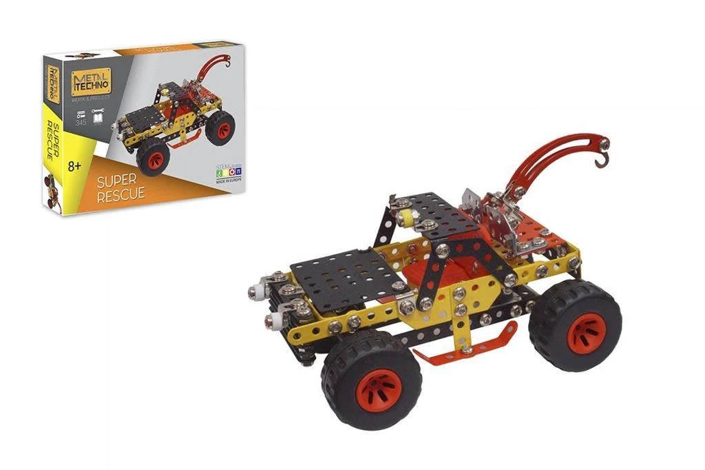 (UA) Metal Techno L: SUPER RESCUE Off-road Reddingsvoertuig 12x21x14cm, 341-delig, Doos 30,5x24,5x5,5cm, 8+ - Afbeelding 3