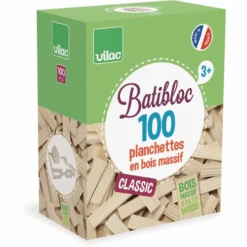 Vilac Houten Speelgoed - Batibloc Classic 100 Planken In Hout (naturel)